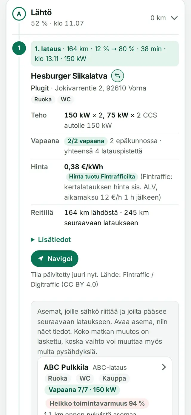 Puhelimessa aseman vaihtolista latauksen alla